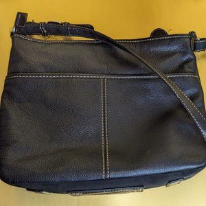 the sak Black Top Stitched Leather Shoulder Bag Purse Crossbody
